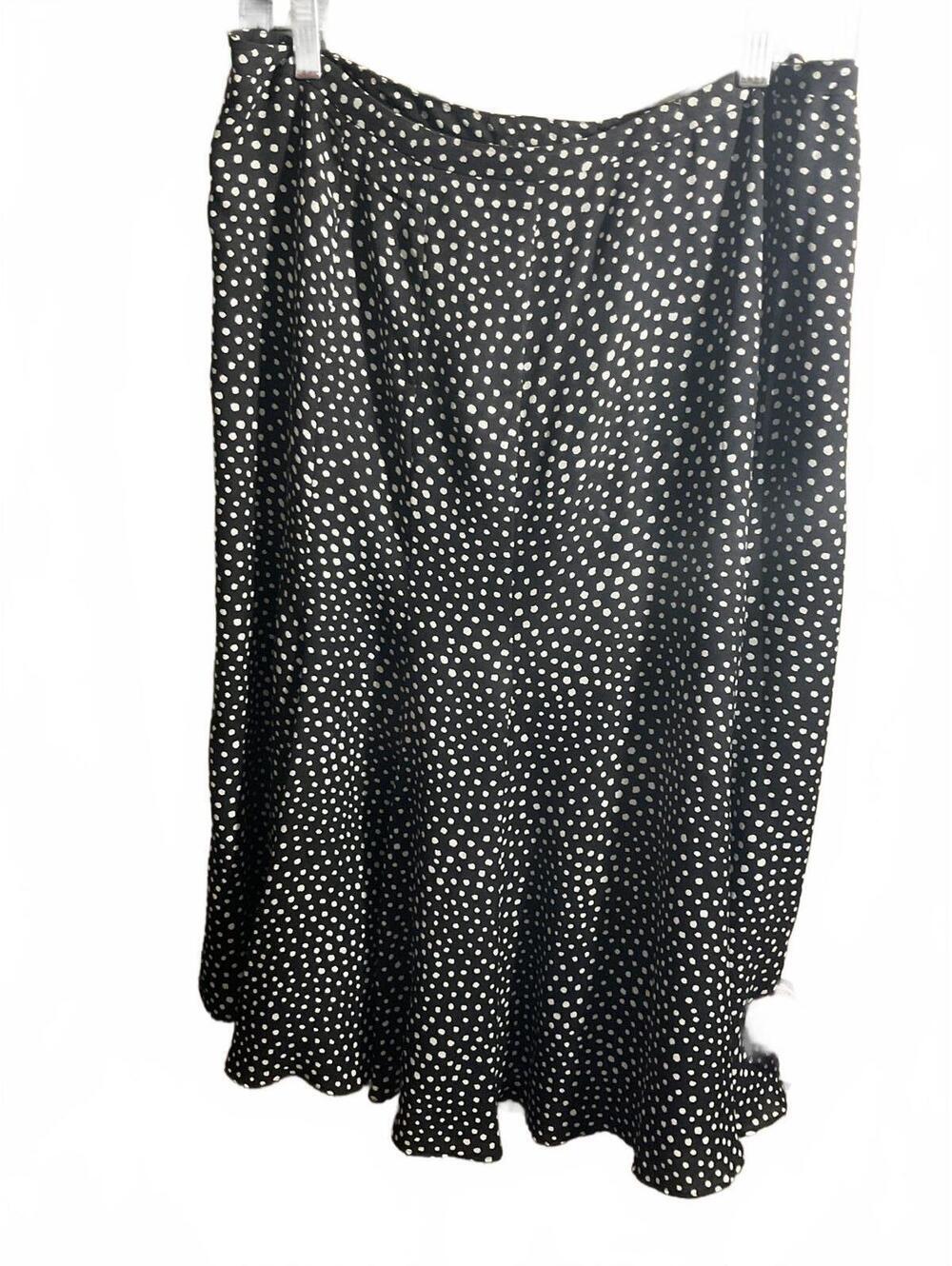 Jones New York Silk Black and White Polka Dot Skirt - Size 12